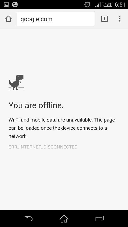 Google Chrome - You are offline